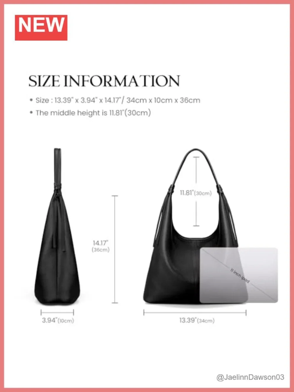 Genuine Leather Slouchy Hobo Bag with Tassel, Magnetic Closure, Lightweight